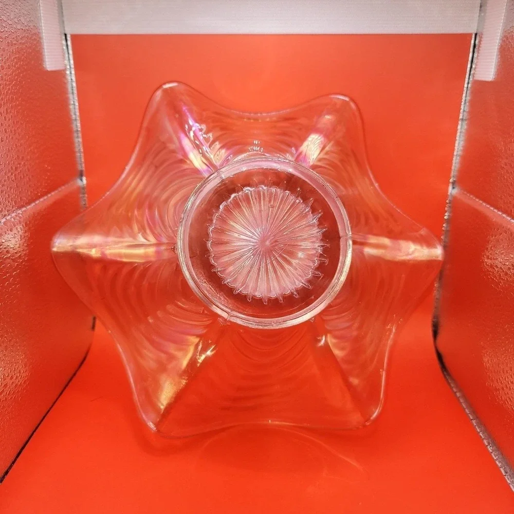 Northwood Thin Rib Carnival Glass Bowl Marigold 7.5
